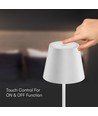 Lampe de table LED 1,5W, dimmable tactile - 5V, IP54, 3000K, blanc sable, recharge sans fil, rechargeable