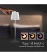 Lampe de table LED 1,5W, dimmable tactile - 5V, IP54, 3000K, blanc sable, recharge sans fil, rechargeable