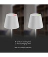 Lampe de table LED 1,5W, dimmable tactile - 5V, IP54, 3000K, blanc sable, recharge sans fil, rechargeable