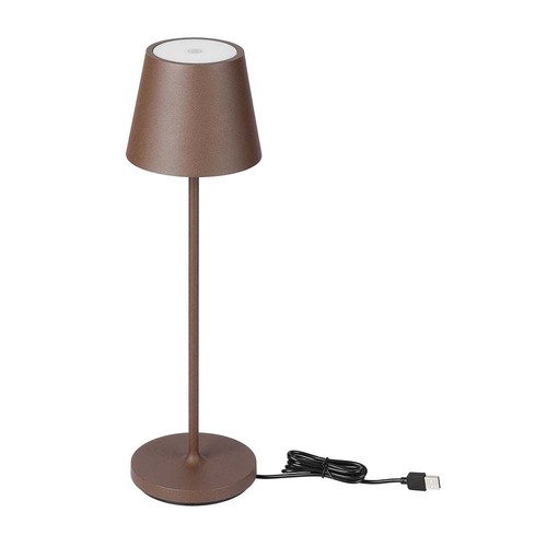 Lampe de table LED 1,5W - Tactile, Dimmable, 3000K, IP54, Boîtier Couleur Corten Sable