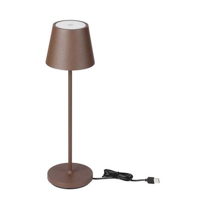 Lampe de table LED 1,5W - Tactile, Dimmable, 3000K, IP54, Boîtier Couleur Corten Sable