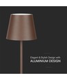 Lampe de table LED 1,5W - Tactile, Dimmable, 3000K, IP54, Boîtier Couleur Corten Sable