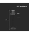 Lampe de table LED 1,5W, rechargeable - 3000K, IP54, tactile dimmable, noir sablé, incl. charge sans fil