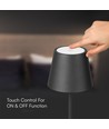 Lampe de table LED 1,5W, rechargeable - 3000K, IP54, tactile dimmable, noir sablé, incl. charge sans fil