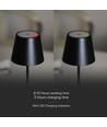 Lampe de table LED 1,5W, rechargeable - 3000K, IP54, tactile dimmable, noir sablé, incl. charge sans fil