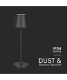 Lampe de table LED 1,5W, rechargeable - 3000K, IP54, tactile dimmable, noir sablé, incl. charge sans fil