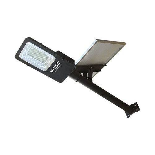 Lampadaire LED hybride 50W avec panneau solaire - 4000lm, IP65, 4000K, batterie 50.000mAh