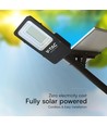 Lampadaire LED hybride 50W avec panneau solaire - 4000lm, IP65, 4000K, batterie 50.000mAh