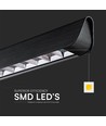 Lampe suspendue linéaire LED 36W - Lentille Samsung, type 3i1, noir
