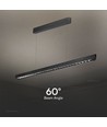 Lampe suspendue linéaire LED 36W - Lentille Samsung, type 3i1, noir