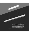 Réglette LED 36W suspendue - 3-en-1 CCT, Samsung LED, 120cm, noir/blanc, avec kit de suspension