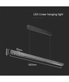 Suspension LED linéaire 36W avec Samsung LED - Gris mat, 120cm, CCT, 3-en-1 couleur, IP20
