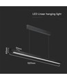 Luminaire LED linéaire suspendu 36W - CCT, noir, 2880lm, avec kit de suspension