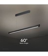 Luminaire LED linéaire suspendu 36W - CCT, noir, 2880lm, avec kit de suspension
