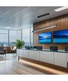 Luminaire LED linéaire suspendu 36W, 3IN1 CCT - 2880lm, gris mat, Samsung LED, avec kit de suspension