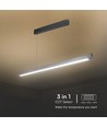 Luminaire LED linéaire suspendu 36W, 3IN1 CCT - 2880lm, gris mat, Samsung LED, avec kit de suspension