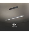 Luminaire LED linéaire suspendu 36W, 3IN1 CCT - 2880lm, gris mat, Samsung LED, avec kit de suspension