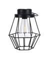 Lanterne solaire LED suspendue, 0,5W - Métal noir, design vintage, 2700K, IP44, 1.2V rechargeable, avec anse