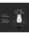 Lanterne solaire LED suspendue, 0,5W - Métal noir, design vintage, 2700K, IP44, 1.2V rechargeable, avec anse