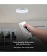 Plafonnier LED 40W dimmable - Ø40cm, CCT, 3 couleurs de lumière, télécommande