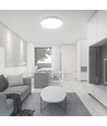 Plafonnier LED designer 60W avec télécommande - 6000lm, dimmable, 3-en-1 CCT, diffuseur blanc