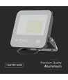 Projecteur 50W - Puce Samsung, câble 1m, 6500K, noir, lampe de travail, verre dépoli gris