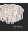 Plafonnier LED Designer en cristal Ø60cm - douille E14, verre clair, IP20 intérieur