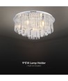 Plafonnier LED Designer en cristal Ø60cm - douille E14, verre clair, IP20 intérieur