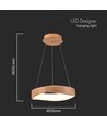 Suspension LED 18W design bois - 2100lm, Ø40cm, 3000K, source lumineuse incl.