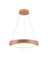Suspension LED 25W designer en bois - Ø50cm, 3000K, corps blanc, source lumineuse incl.