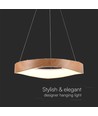 Suspension LED 25W designer en bois - Ø50cm, 3000K, corps blanc, source lumineuse incl.