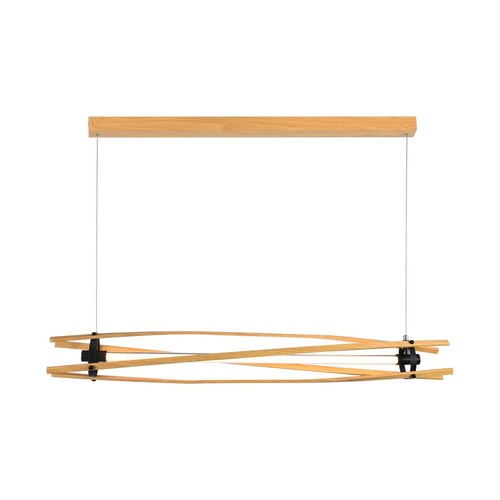 Suspension design LED - 3000K, bois + boîtier noir