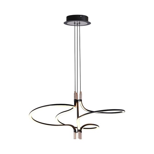 Suspension LED design - 3000K doré, boîtier noir