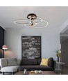 Suspension designer LED 36W - 4150lm, 3000K, or et noir, plafonnier