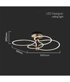 Suspension designer LED 36W - 4150lm, 3000K, or et noir, plafonnier