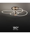 Suspension designer LED 36W - 4150lm, 3000K, or et noir, plafonnier