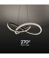 Suspension designer LED 40W, Ø60cm - 3-en-1 CCT, 4800lm, noir, IP20