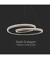 Suspension designer 60cm 40W - 120lm/W, noir, hauteur réglable, métal, avec source lumineuse