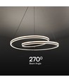 Suspension designer 60cm 40W - 120lm/W, noir, hauteur réglable, métal, avec source lumineuse