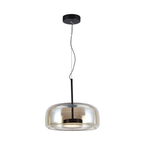 Suspension designer 6W - Ø35cm, 750lm, 3000K, métal et verre, plafonnier d'intérieur