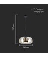 Suspension designer 6W - Ø35cm, 750lm, 3000K, métal et verre, plafonnier d'intérieur