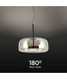 Suspension designer 6W - Ø35cm, 750lm, 3000K, métal et verre, plafonnier d'intérieur