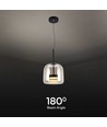 Suspension LED Designer 6W - 750lm, métal et verre, Ø23cm, réglable en hauteur, source lumineuse incluse