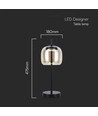 Lampe à poser LED Designer 7W - 700lm, 3000K, métal et verre, Ø12 x 22,5 cm