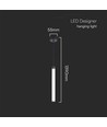 Suspension LED Designer 5W - 600lm, Métal + Verre, Ø5,5cm, source lumineuse incluse