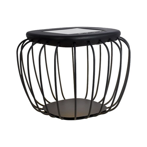 Lampe de jardin/table Solara designer 1W - Solaire, IP44, noir, forme lanterne, 3000K+6000K, source lumineuse incluse