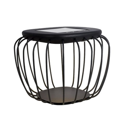 Lampe de jardin/table Solara designer 1W - Solaire, IP44, noir, forme lanterne, 3000K+6000K, source lumineuse incluse