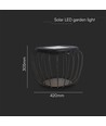 Lampe de jardin/table Solara designer 1W - Solaire, IP44, noir, forme lanterne, 3000K+6000K, source lumineuse incluse