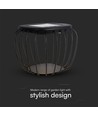Lampe de jardin/table Solara designer 1W - Solaire, IP44, noir, forme lanterne, 3000K+6000K, source lumineuse incluse