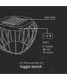 Lampe de jardin/table Solara designer 1W - Solaire, IP44, noir, forme lanterne, 3000K+6000K, source lumineuse incluse